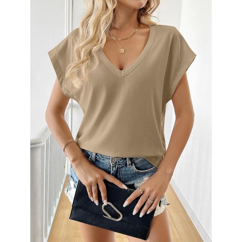 Brand new - Tankaneo Women's Tan and Cream T-shirt - Picture 4 of 8